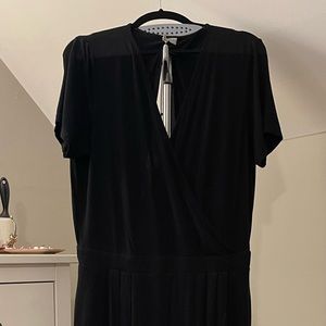 ASOS DESIGN wrap front jersey jumpsuit with short sleeves